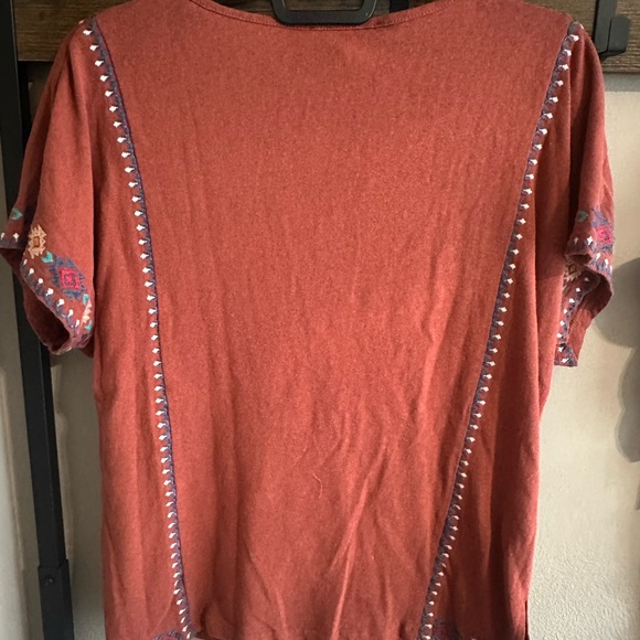 Savanna Jane Women's Embroidered Western Terracotta Top - Picture 4 of 4